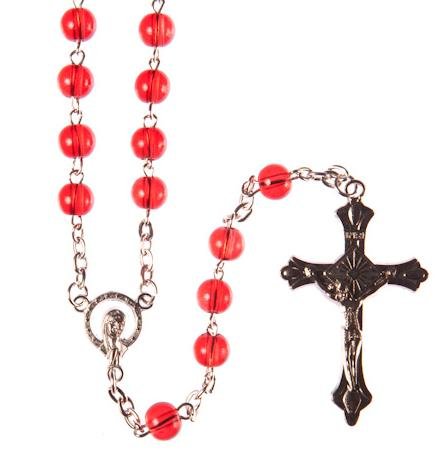 Rosary Red Glass Beads. Red Red Rosaries. My Beads. Glass Beads.