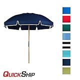 7.5 ft. Fiberglass Rib Commercial Grade Beach Umbrella with Ash Wood Pole