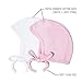 HappyTree 2 Pack Baby Hat Bonnet Soft 100% Combed Cotton Toddler Infant Beanie Pilot Caps, White + Light Pink, Large
