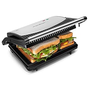 Aigostar Sandwich Toastie Maker, 800W Deep Fill Sandwich Toaster, Compact Panini Press, 180° Flat Open, Electric Health…