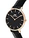 Daniel Wellington Petite Sheffield 32mm Women's Watch, Leather Rose Gold Watch for Women