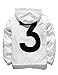 Baguet Men Rainwear Lightweight Sportswear with Expansive Hood Full-Zip With Pocket, White, Large