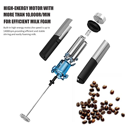 BASANIE Milk frother for coffee, lattes ,Whisk drink mixer, Mini foamer for Cappuccino, Frappe, Matcha, Hot Chocolate. Battery operated stainless foam maker handheld eletric frothers