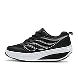 SAGUARO Platform Toning Rocker Shoes Womens Tennis Sneakers Wedges Shape Up Thick Sole For Walking