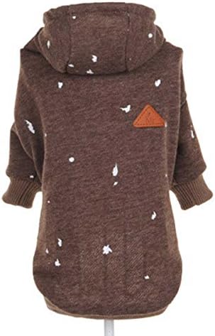 Pety Pet Pet Dog Cat Clothes Personality Ink Printing Skin-friendly Comfortable Casual Hooded Fleece Bulldog (XL, Brown)