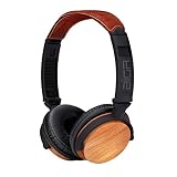 BiGR Audio Wood Over-Ear Headphones with Detachable Cable and Inline Mic, Beechwood