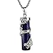 BEADNOVA Couples Necklace 2pcs Dragon Phoenix Wrapped Column Synthetic Lapis Lazuli Gemstone Pendant Necklaces for Lover