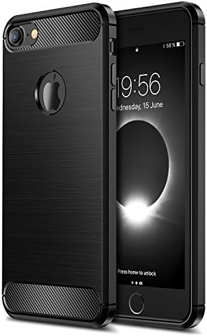 IPhone 7 Case, Stylish Silicone Slim Fit Shock-Absorption TPU Bumper and Scratch Resistant Protective Cover for Apple IPhone 7 + 2 Tempered Glass Screen Protectors - Black