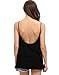 ROMWE Women's Loose Tank Top Casual Tee Shirt Backless Sexy Cami Top Black L