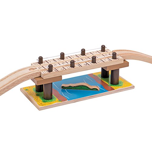 Bigjigs RailSafari Rope Bridge - Other Major Wooden Rail Brands are Compatible