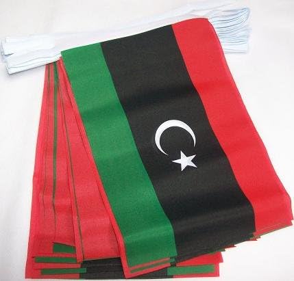 AZ FLAG Libya Bunting Flag, 20 Ft Garland with 20 Small Libyan Flags 8'' x 6'', 100% Polyester String Pennant, 6 meters