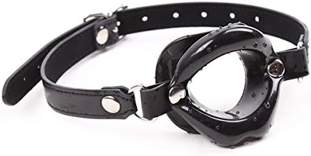 H&R Soft Silicone Open Mouth Gag O-Ring Restraints for Adults for Couple Oral Help for Women(Black)-1018