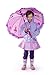 Kidorable Pink Ballerina Umbrella for Girls w/Fun Ballet Dancers, Pop-Out Ribbon, Pointe Shoe Handle