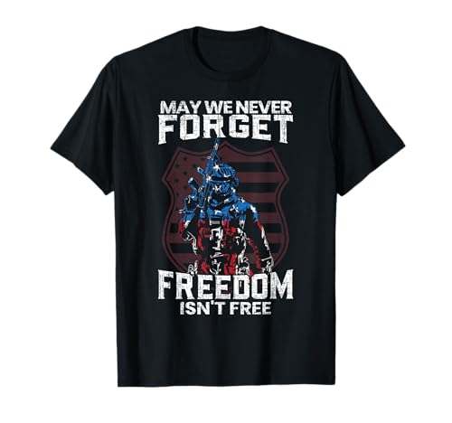 May We Never Forget Freedom Isn't Free USA Flag Memorial Day T-Shirt