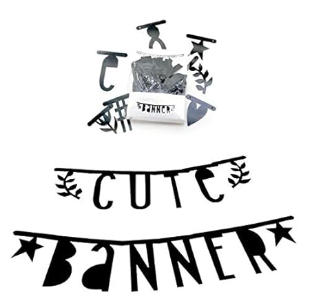 A little lovely company Buchstabengirlande Letter Banner schwarz 138 Buchstaben Zahlen Symbole