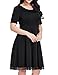 Grapent Women's Plus Size Skater A-line Dress with Crochet Hem Knee Length Party