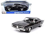 Maisto 1969 Dodge Charger R/T Black 1:18 Diecast Model Car