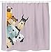 Sunlit Peekaboo Cute Dogs Curious Cartoon Puppy Fabric Shower Curtain for Kids Dogs Lover PVC-Free Odorless Taupe Beige Brown Tawny with Dalmatian Bulldog Pug Poodle Beagle