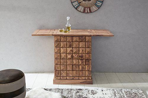 Wohnling Hausbar Lucca Massivholz Akazie Weinbar ausklappbar Vitrine Landhausstil Barschrank Aufbewahrung Flaschen und… – Bild 6