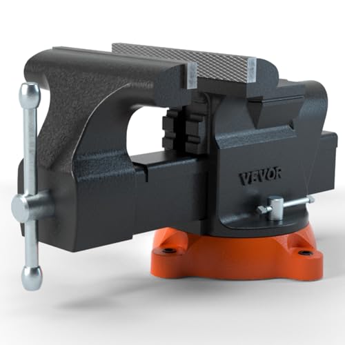 VEVOR Schraubstock, 152 mm Backenbreite, 360° Drehbar Sphäroguss Werkbankschraubstock 7,3x8cm Amboss Schraubstock Parallelschraubstock U-förmige Führu