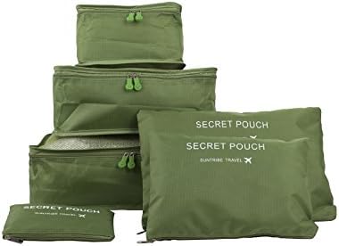 ACOGO 6 Set Travel Packing Cube Set - Travel Carry On Luggage Organizer (Green)