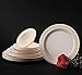 DELUXE PLASTIC PARTY DISPOSABLE PLATES | 6 Inch Hard Wedding Dessert Plates | Ivory with Gold Rim, 40 Pack | Elegant & Fancy Heavy Duty Party Supplies Plates for all Holidays & Occasions