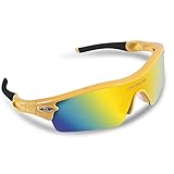 RIVBOS Upgrade TR90 Frame RB0805 POLARIZED Sports Sunglasses with 5 Set Interchangeable Lenses for Cycling(UpGrade TR Yellow)