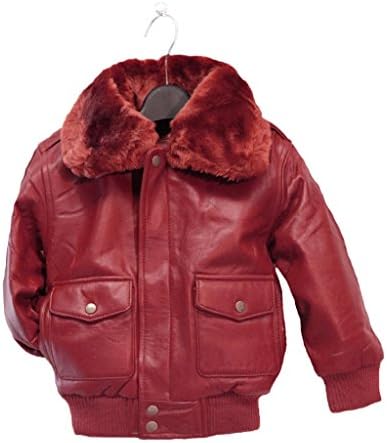 Childrens Genuine Lambskin Leather Bomber Pilot Jacket -Kids, Toddler & Boys