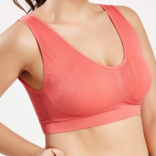 image for Emimarol Womens Plus Size Racerback Sports Bras Padded Seamless High I