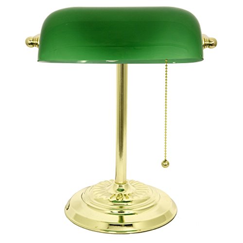 LIGHTACCENTS Bankers Desk lamp with Green Shade Traditional Desk Light