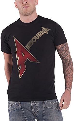 Airbourne T Shirt Distressed A Band Logo Official Mens Black