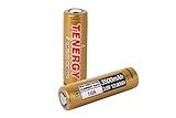 Tenergy T35U 18650 Battery, 3.6V 3500mAh 10A 12.6Wh 18650 High Capacity Battery, High Drain & Flat Top Li-ion Replacement 18650 Battery for Flashlight - 2 Pack