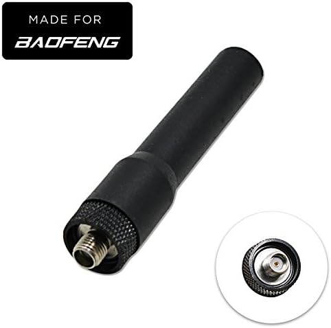 SMA Short Antenna for BAOFENG / KENWOOD / LINTON UV-5R UV-5RA UV-5RB UV-5RE+ UV-3R+ Two Way Radio Replacement Antenna (Black)