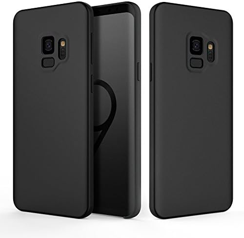 Fuleadture Galaxy S9 Case, Liquid Silicone Gel Rubber Case Shockproof Slim Soft Protective Cover with Microfiber Cloth Lining Cushion for Samsung Galaxy S9 - Black