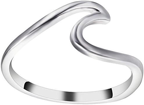 Trend 925 sterling Silver Wave Ring,Specifically Designed for Girls to Give Their own Gifts (Sterling Silver -10)