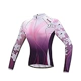 Santic Women's Cycling Jersey Loog Sleeve Ride Jersey Winte Jacket Purple