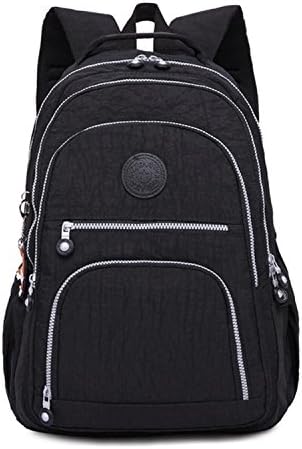 Backpack for Teenage Girls Women School Backpacks Nylon Waterproof Casual Laptop Bagpack Female Black 31CMX14CMX42CM 989