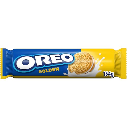 Golden, Galletas Rellenas de Crema de Vainilla, las Galletas Oreo Golden son Perfectas para Disfrutar de una Merienda Rápida y Fácil, Paquete de 154 g