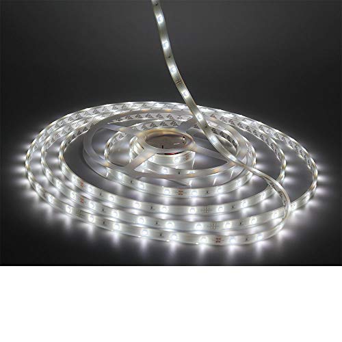 LEDMY Flexible Led Strip Lights, strip lights, DC 24V 12W SMD3528 150LEDs IP68 Waterproof Under Cabinet Lights Cool White 6000K 5Meter/ 16.4Feet, led tape lights Using for Homes, Kitchen Decortation