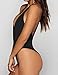 Zero City Women Monokini Swimsuits One Piece Bathing Suit Deep V Backless Black