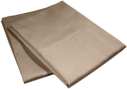Veratex 100% Egyptian Cotton Sateen 500 Thread Count USA Made Bedroom Solid Pillowcase Pair, Standard, Taupe