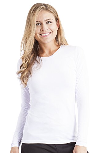 healing hands Scrubs Melissa 5047 Knit Long Sleeve Underscrub Tee Shirt- White- S