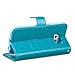 J&D Case Compatible for Galaxy S6 Edge Case, [Wallet Stand] [Slim Fit] Heavy Duty Protective Shock Resistant Flip Cover Wallet Case for Samsung Galaxy S6 Edge Wallet Case - Aqua