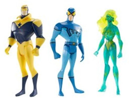 Mattel DC Universe Justice League Unlimited Fire, Blue Beetle & Booster Gold Action Figures