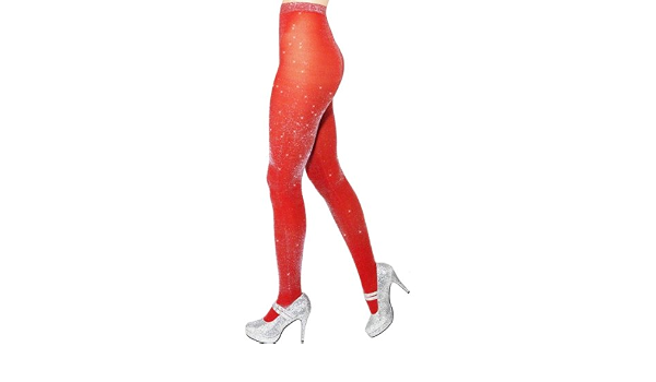 Opaque Tights Red Glitter Sparkle 