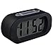 Samshow Boys Alarm Clock, Desk Clock, Travel Alarm Clock, Portable Clock, Simple Setting, Snooze Light, Shockproof, Large LED Screen, Progressively Louder Wake, Battery Powered Included （Black）