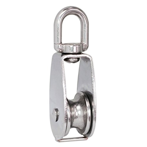 2Pcs - Ansoon 32MM Single Pulley Block 304 Stainless Steel Tackle Pulley Wear-Resistance Pulley Roller Smooth Wire Rope Cable Loading - Thumbnail 4