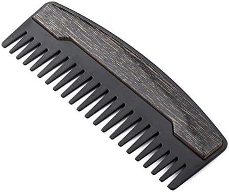 Men S Comb Woodgrain Stainless Steel Oil Head Comb Wide Tooth