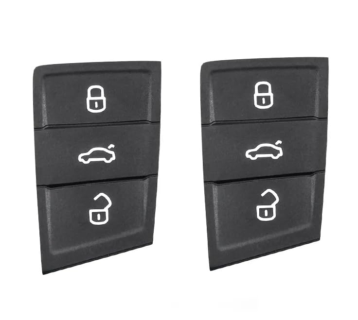 Kelay 2 Pcs VW Car Key Rubber Pads - Polo, Golf 7, Skoda Karoq, Kodiaq, Fabia, Seat Ateca, Ibiza, Leon - 3 Button Remote Key Fob Pads