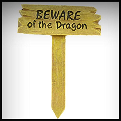 Fairy Garden Fun Beware Of Dragon Sign Miniature Dollhouse - My Mini Fairy Garden Dollhouse Accessories for Outdoor or House Decor
